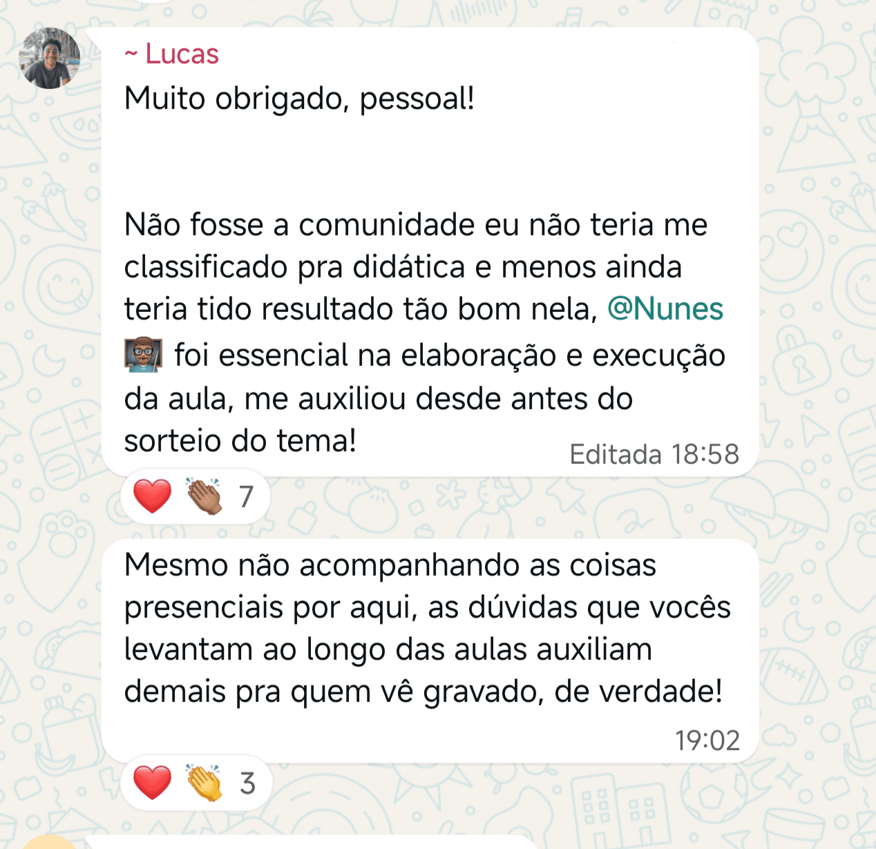 Depoimento de Lucas sobre a Comunidade da Física